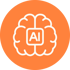 Small orange icon of a brain with "AI" in the center